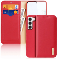 DUX DUCIS Hivo tok Samsung Galaxy S23+ flip cover pénztárca állvány RFID blokkoló piros tok és táska