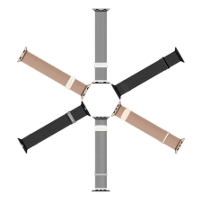 DUX DUCIS Milanese - rozsdamentes acél mágneses szíj Apple Watch 42/44/45mm fekete okosóra kellék