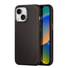 DUX DUCIS Naples tok iPhone 14 bőr borítás (MagSafe kompatibilis) sötétbarna tok és táska