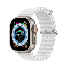 DUX DUCIS Ocean Wave Apple Watch 42/44/45mm szilikon szíj, fehér okosóra kellék