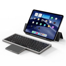 DUX DUCIS OK bluetooth billentyűzet + érintő pad (univerzális, asztali tartó, QWERTY, angol nyelvű) FEKETE [Lenovo Tab M11 (TB330)] (GP-145244) tablet tok