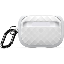DUX DUCIS Pecc Serie Rhombus AirPods Pro 2 tok karabinerrel - ezüst-fehér fülhallgató, fejhallgató tok