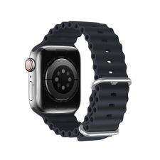 DUX DUCIS pótszíj (egyedi méret, szilikon, állítható, hullám minta) SZÜRKE Apple Watch Series 7 45mm, Apple Watch Series SE 2 44mm, Apple Watch Series 1 42mm, Apple Watch Series 2 42mm, Apple okosóra kellék
