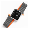 DUX DUCIS pótszíj (egyedi méret, szilikon, bőr hatású, mágneses zár) SZÜRKE / NARANCSSÁRGA Apple Watch Ultra 49mm