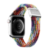DUX DUCIS pótszíj (egyedi méret, textil, szivárvány minta, állítható) FEHÉR Apple Watch Series 7 41mm, Apple Watch Series SE 2 40mm, Apple Watch Series 2 38mm, Apple Watch Series 3 38mm, Appl