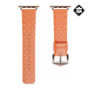 DUX DUCIS pótszíj (egyedi méret, valódi bőr, 3D rombusz minta) NARANCSSÁRGA Apple Watch Series 7 41mm, Apple Watch Series SE 2 40mm, Apple Watch Series 6 40mm, Apple Watch Series 8 41mm, Apple W