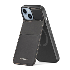 DUX DUCIS RAFI MAG szilikon telefonvédő (kitámasztó, bankkártya tartó, RFID védelem, Magsafe kompatibilis) FEKETE Apple iPhone 14 Plus tok és táska