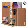 DUX DUCIS Samsung Galaxy S25 Plus (SM-S936) hivo tok álló, valódi bőr (flip, asztali tartó, kártyazseb, rfid) barna