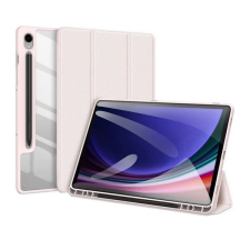 DUX DUCIS Samsung Galaxy Tab S9 FE (10.9) SM-X510 / X516B, mappa tok, Trifold, légpárnás sarok, közepesen ütésálló, S-Pen tartóval, átlátszó hátlap, Dux Ducis Toby, rózsaszín tablet tok