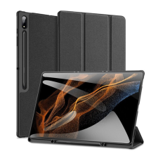 DUX DUCIS Samsung Tab S8 Ultra LTE / Tab S8 Ultra WIFI DOMO Flip tok álló, bőr hatású FEKETE tablet tok