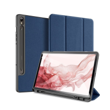DUX DUCIS Samsung Tab S9 LTE / Tab S9 WIFI DOMO Flip tok álló, bőr hatású SÖTÉTKÉK tablet tok