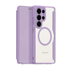 DUX DUCIS SKIN X PRO tok álló. bőr hatású (FLIP. oldalra nyíló. RFID. MagSafe) LILA
