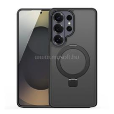 DUX DUCIS YIND szilikon telefonvédő (ütésállóság, kameravédő, matt, MagSafe, kitámasztó) FEKETE (GP-179571) tok és táska