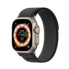 DUX DUCIS YJ nylon Apple Watch 42/44/45/49mm szíj, fekete-szürke okosóra kellék