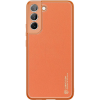 DUX DUCIS Yolo Elegáns Tok Ökológiai Bőrből Samsung Galaxy S22 + S22 Plus Narancssárga Színű Készülékre (6934913040195)