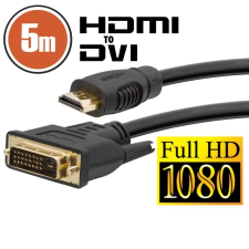 DVI -HDMI kábel aranyozott csatlakozóval - 5m (20382) audió/videó kellék, kábel és adapter