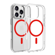DVICED Magsafe iPhone 16 Pro clear case Red tok és táska