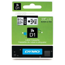 DYMO D1 6mmx7m fekete/fehér feliratozógép szalag nyomtató kellék