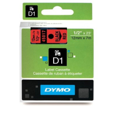 DYMO D1 Feliratozógép szalag 12mm / 7m - Fekete/Piros etikett