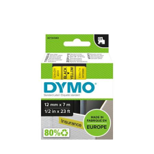 DYMO Feliratozógép szalag, 12 mm x 7 m, dymo &quot;d1&quot;, sárga-fekete s0720580 nyomtató kellék