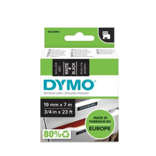 DYMO Feliratozógép szalag, 19 mm x 7m DYMO "D1", fekete-fehér pénztárgépszalag