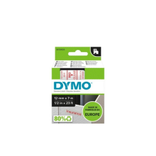 DYMO Feliratozógép szalag Dymo D1 S0720520/45012 12mmx7m, ORIGINAL, piros/víztiszta információs címke