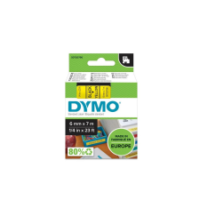 DYMO Feliratozógép szalag Dymo D1 S0720790/43618 6mmx7m, ORIGINAL, fekete/sárga nyomtató kellék