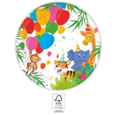Dzsungel Jungle Balloons, Dzsungel papírtányér 8 db-os 20 cm FSC party kellék