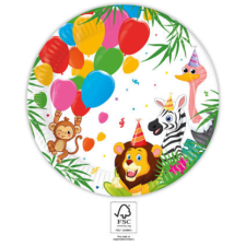 Dzsungel Jungle Balloons, Dzsungel papírtányér 8 db-os 23 cm FSC party kellék