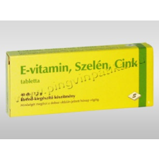 E-vitamin,Szelén,Cink-tabletta E vitamin Szelén Cink tabletta 40x/db gyógyhatású készítmény