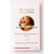 E-Wax hideggyanta szőrtelenítő csík arcra érzékeny bőrre 12db + 1db lemosókendő szőrtelenítés