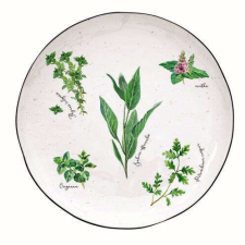 Easy Life Design Porcelán desszerttányér 21cm, Herbarium tányér és evőeszköz