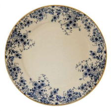 Easy Life Design Porcelán desszerttányér 21cm, White Blue Flowers tányér és evőeszköz