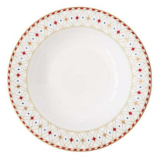 Easy Life Design R2S.943CHWO Porcelán mélytányér 21,5cm, Christmas Wonderland tányér és evőeszköz