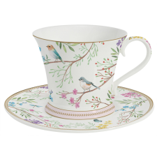 Easy Life Nuova R2S Birds Melody porcelán teáscsésze és csészealj 200ml díszdobozban konyhai eszköz