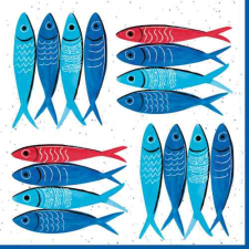 Easy Life Nuova R2S Papírszalvéta 33x33cm,Sardine&#039;s Party,20 db-os konyhai eszköz