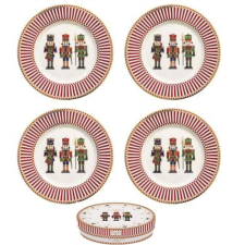Easy Life Nuova R2S Porcelán desszerttányérszett 4db-os, 19cm, dobozban,Nutcracker konyhai eszköz