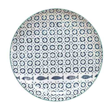 Easy Life Nuova R2S Porcelán lapostányér 27,5cm, Sea Shore tányér és evőeszköz