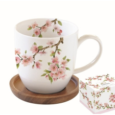 Easy Life Nuova R2S Porcelánbögre akácfa alátéttel,350ml,dobozban,Sakura bögrék, csészék