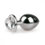 Easytoys Easytoys Metal No.7 - fehér köves szíves kúp anál dildó - ezüst (3cm)
