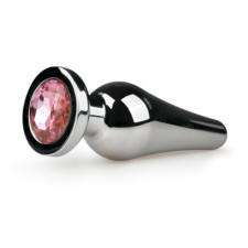  Easytoys Metal No.11 - pink köves kúp anál dildó - ezüst (3,5cm) anál