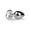 Easytoys Metal No.2 - anál dildó szíves kővel (ezüst-fehér) (2,5cm)