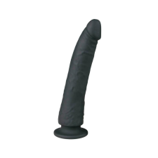 Easytoys - tapadótalpas 100% szilikon dildó (21cm) - fekete műpénisz, dildó