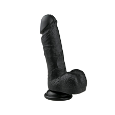 Easytoys - tapadótalpas, herés dildó (17,5cm) - fekete műpénisz, dildó