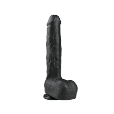 Easytoys - tapadótalpas, herés nagy dildó (29,5cm) - fekete műpénisz, dildó