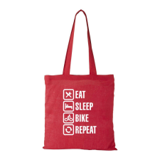  Eat sleep bike repeat - Bevásárló táska Piros egyedi ajándék