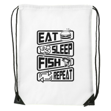 Eat sleep fish repeat - Sport táska fehér tornazsák