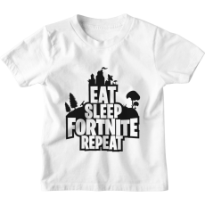  Eat Sleep Fortnite Repeat - Gyerek Póló