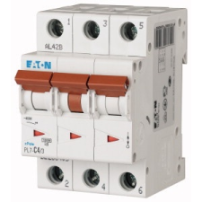 EATON 116709 PL7-B4/3 Kismegszakító. 3P, 4A, B karakterisztika, 10kA villanyszerelés