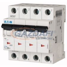 EATON 166527 Kismegszakító, 6kA 4 pólus 4A, C karakterisztika, PL6-C4/4 villanyszerelés